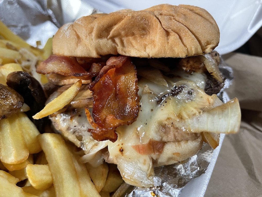 Swiss Alps Burger from East Side Pizza in Miami, Florida