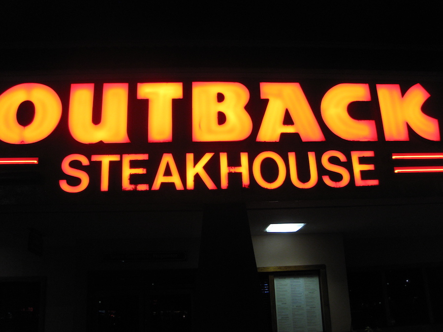 Outback Steakhouse Neon Sign in Miami, Florida
