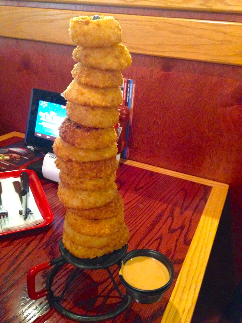 Towering Onion Rings from Red Robin in Ft. Myers, Florida