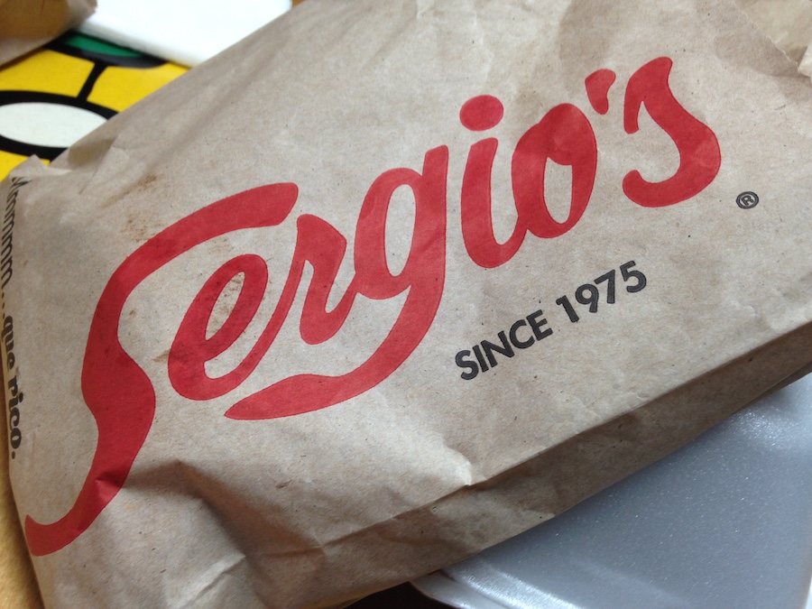 Bag of goodies from Sergio's Restaurant in Miami, Florida