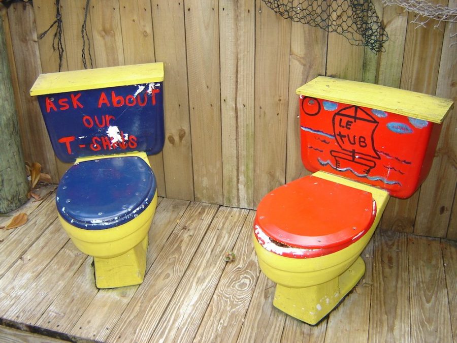 Outdoor Toilets at Le Tub in Hollywood, Florida