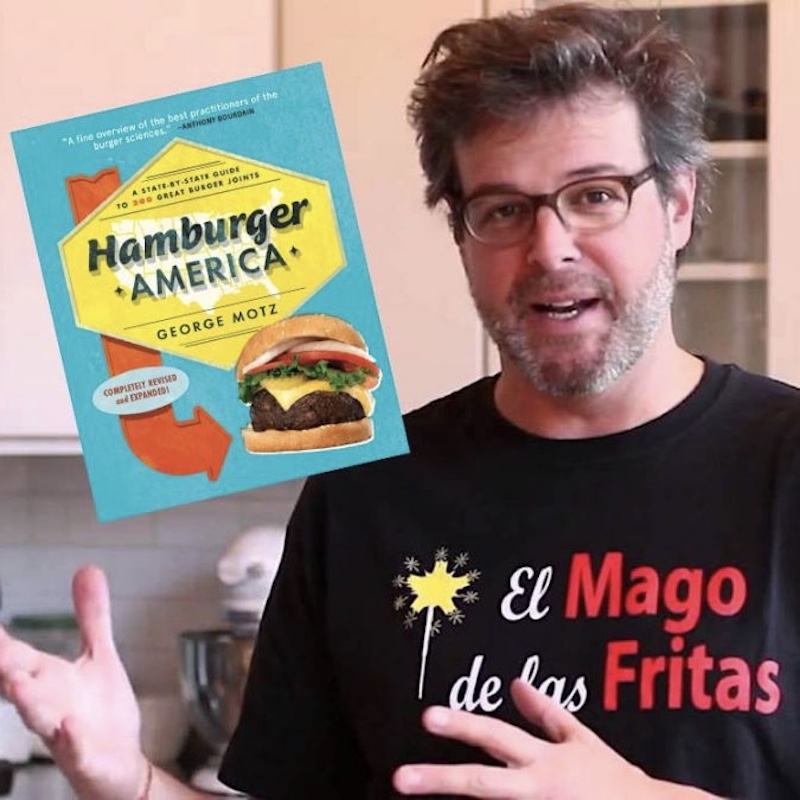 Burger Scholar George Motz with El Mago Shirt