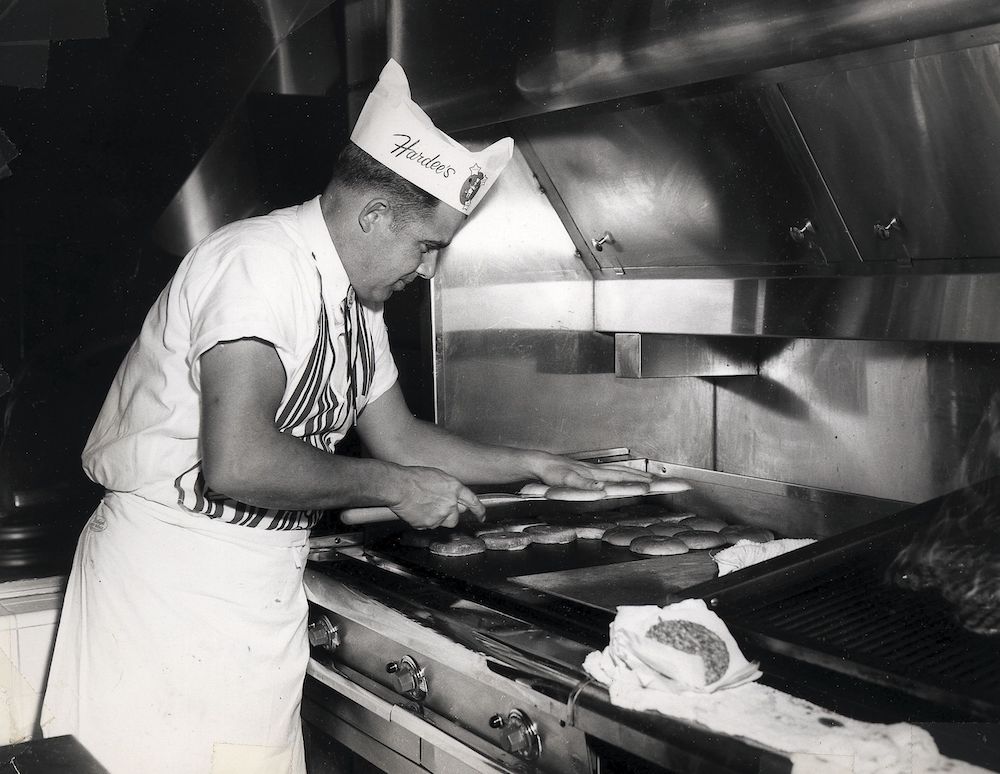 Hardee’s grill man taking care of business in the early 1960s