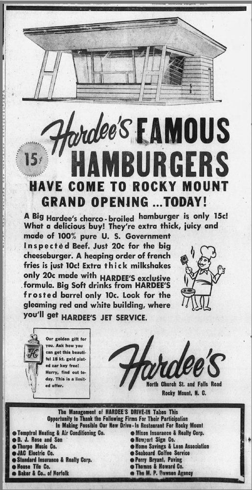 Hardee's Grand Opening 05-07-1961