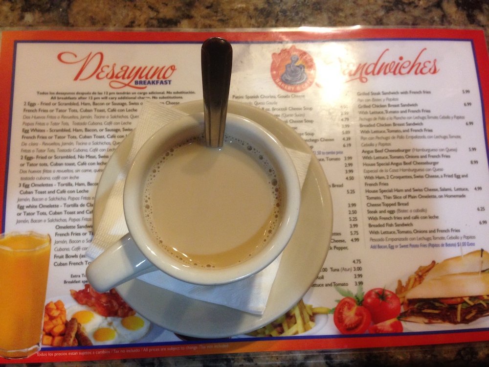 Cafe con Leche from Latin American Bakery in West Miami, Florida
