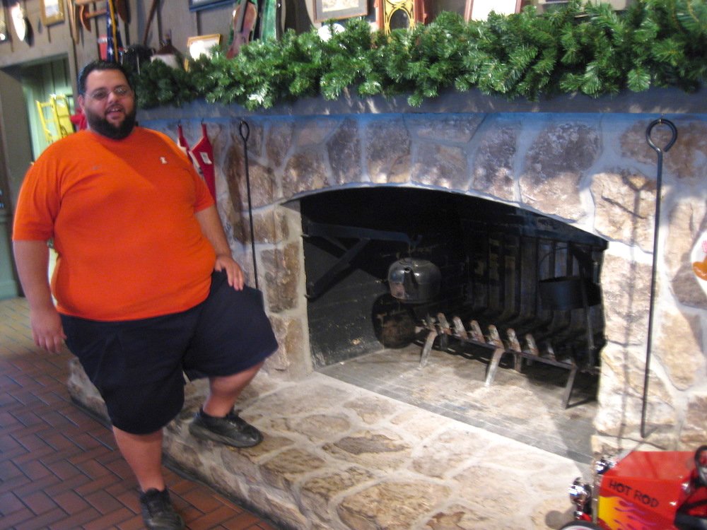 Fred by the Cracker Barrel Fireplace