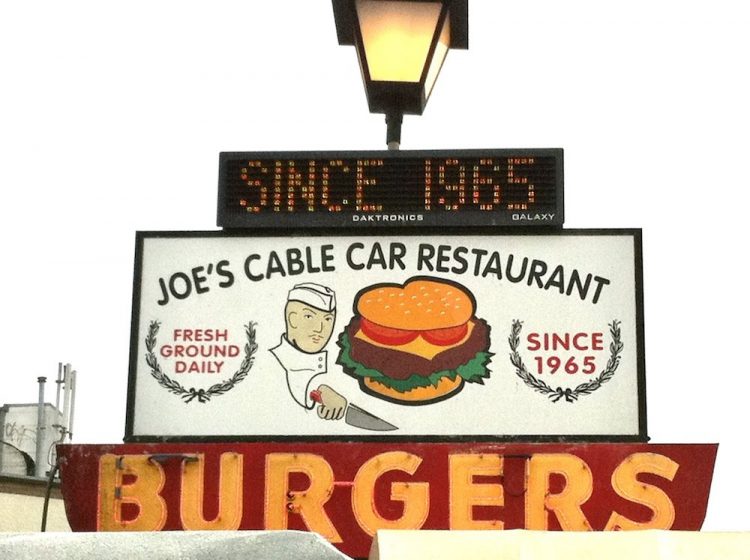 Joe's Cable Car Sign
