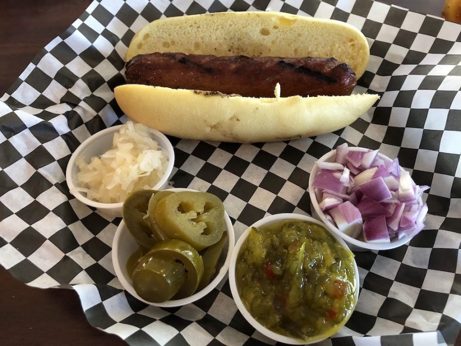 Jumbo Kosher Grilled Hot Dog from Gilbert's 17th Street Grill in Fort Lauderdale, Florida