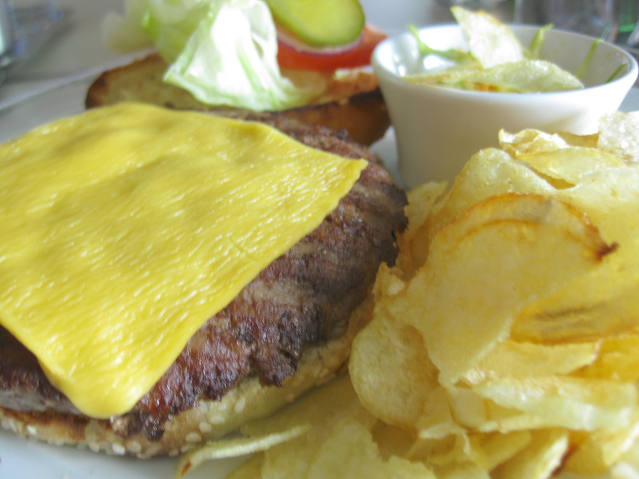 Cheeseburger from Room Service on the Norwegian EPIC