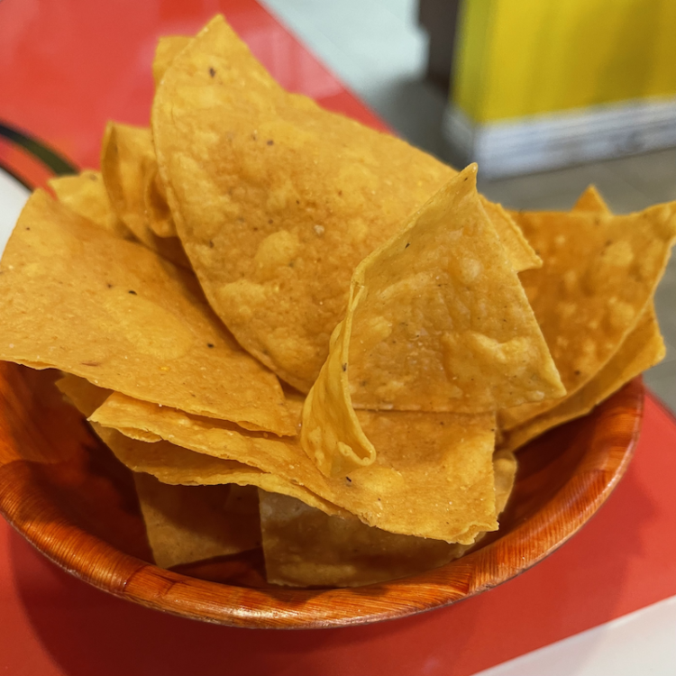 Fresh Tortilla Chips from Tacos El Carnal in Flagami aka Miami, Florida