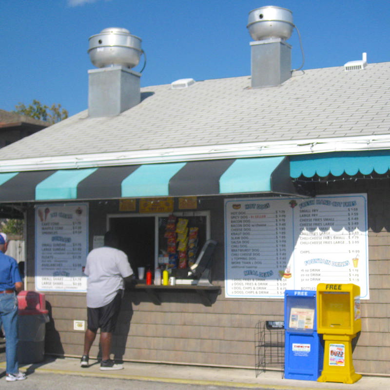 Hazel's Hot Dogs Order Window in St. Augustine, Florida