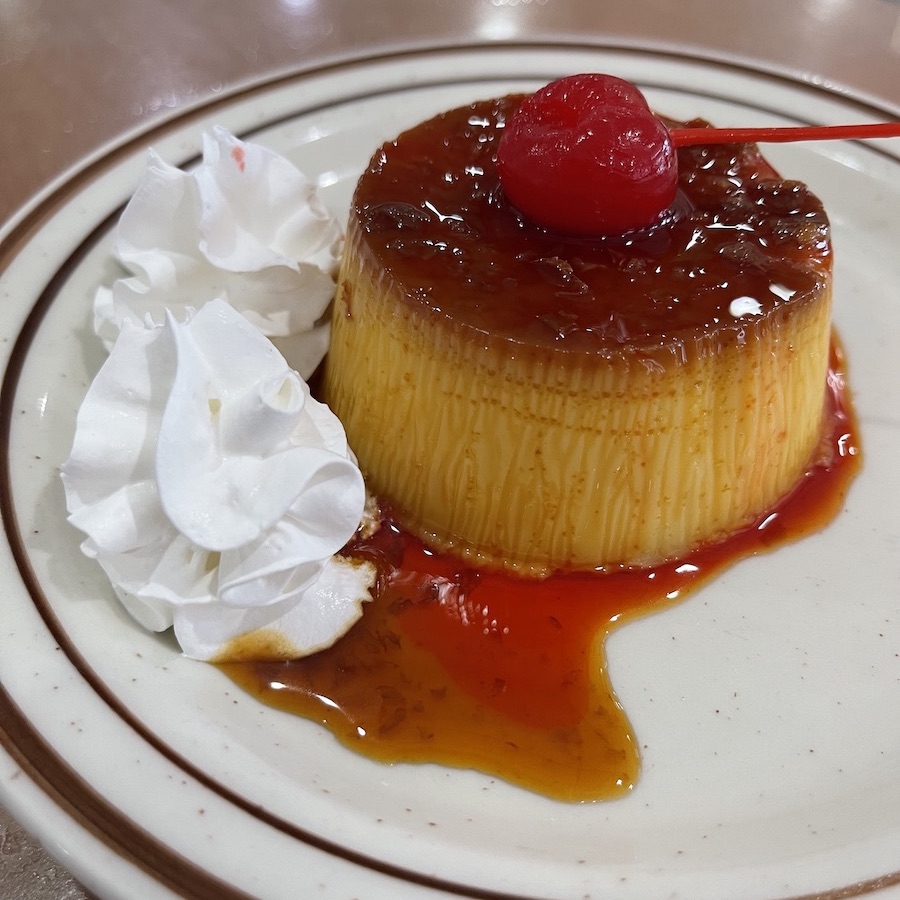 Flan from Caribe Cafe Restaurant in Miami, Florida