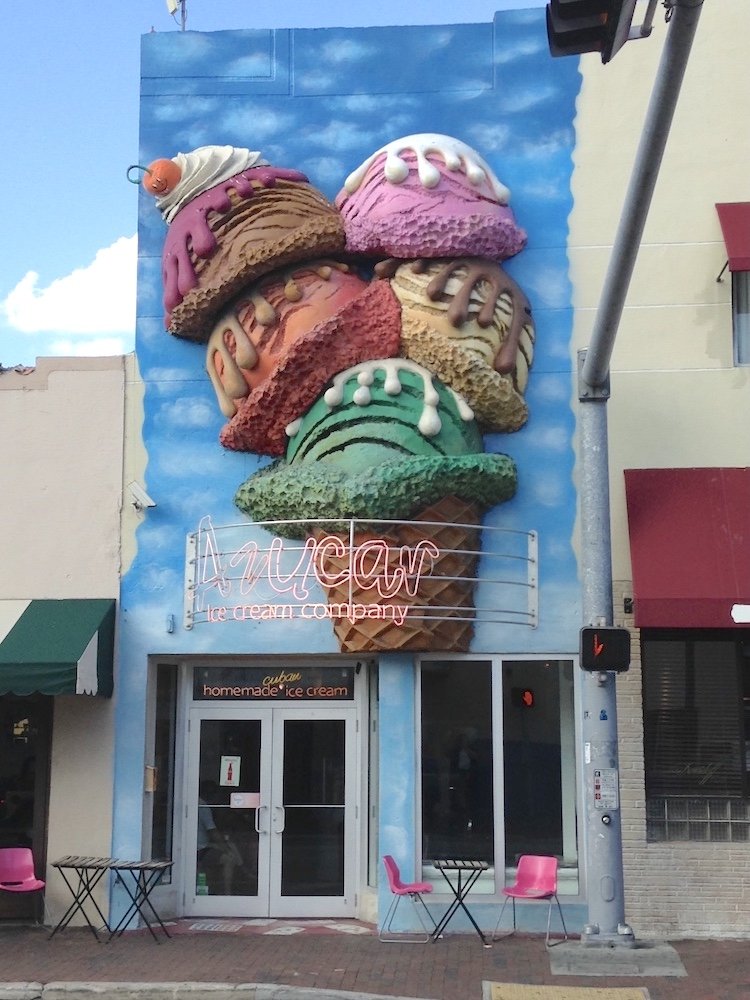 Azucar Ice Cream Building in Little Havana, Florida