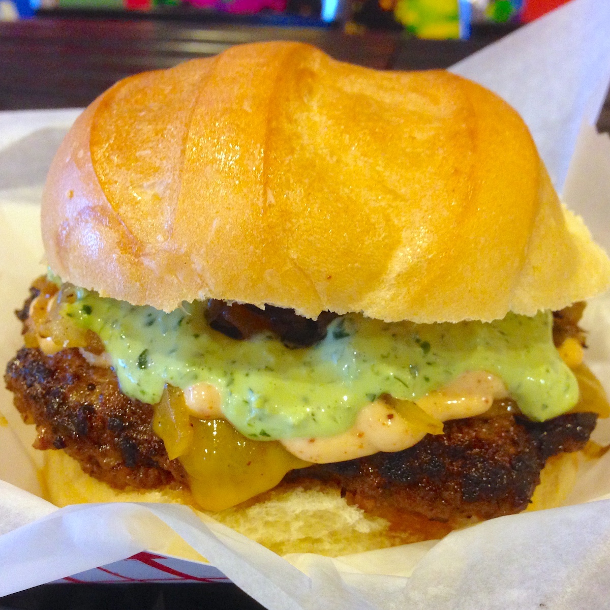 Ring of Fire Burger from Rock That Burger in Miami, Florida