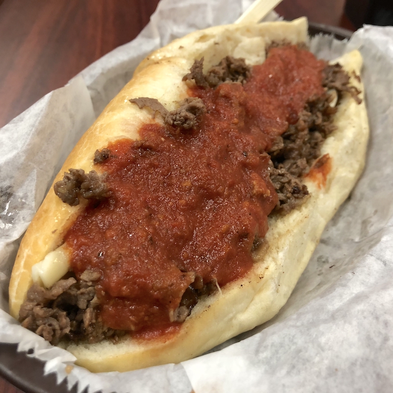 Steak Hogie with Sauce from Sonny's Famous Steak Hogies in Hollywood, Florida