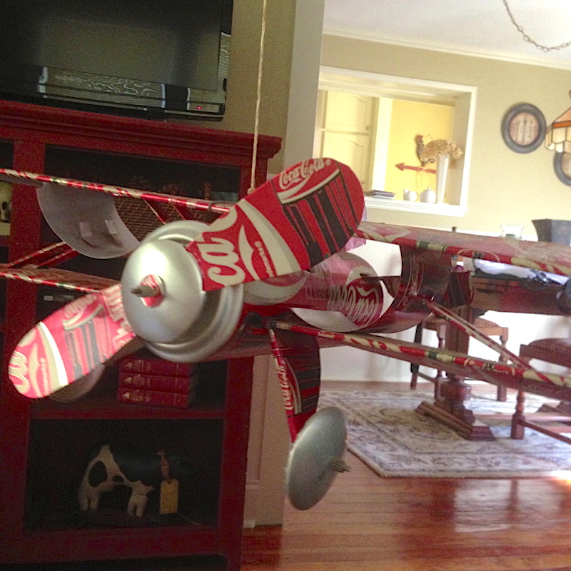Plane made out of a Coca-Cola Can