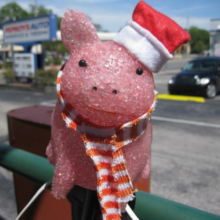 Santa Piglet at Porkie's Original BBQ in Apopka, Florida