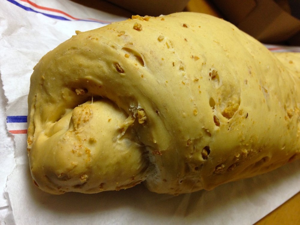 Closeup of Breadman Bakery Chicharron Cuban Bread