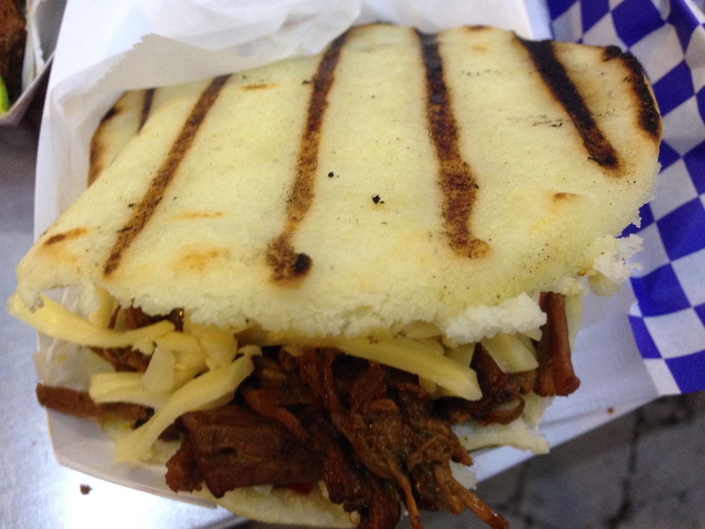 Grilled Arepa from the Los Chamos Food Truck