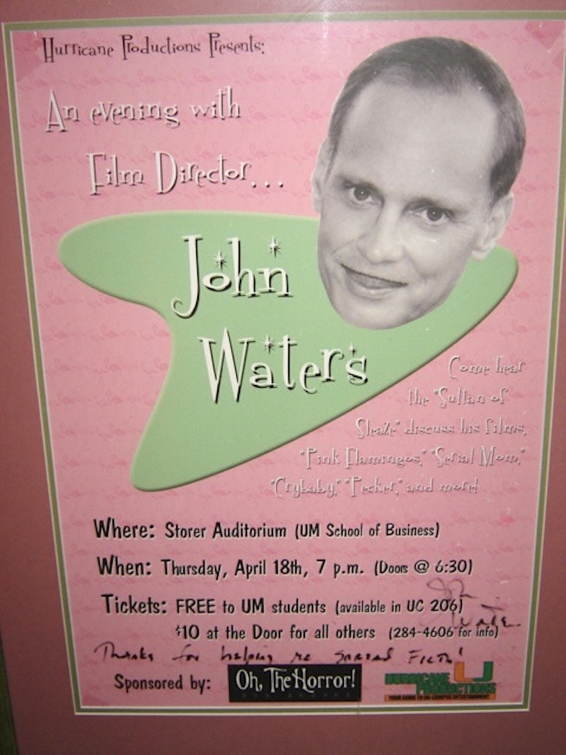 John Waters - Oh The Horror Sponsored Event Poster