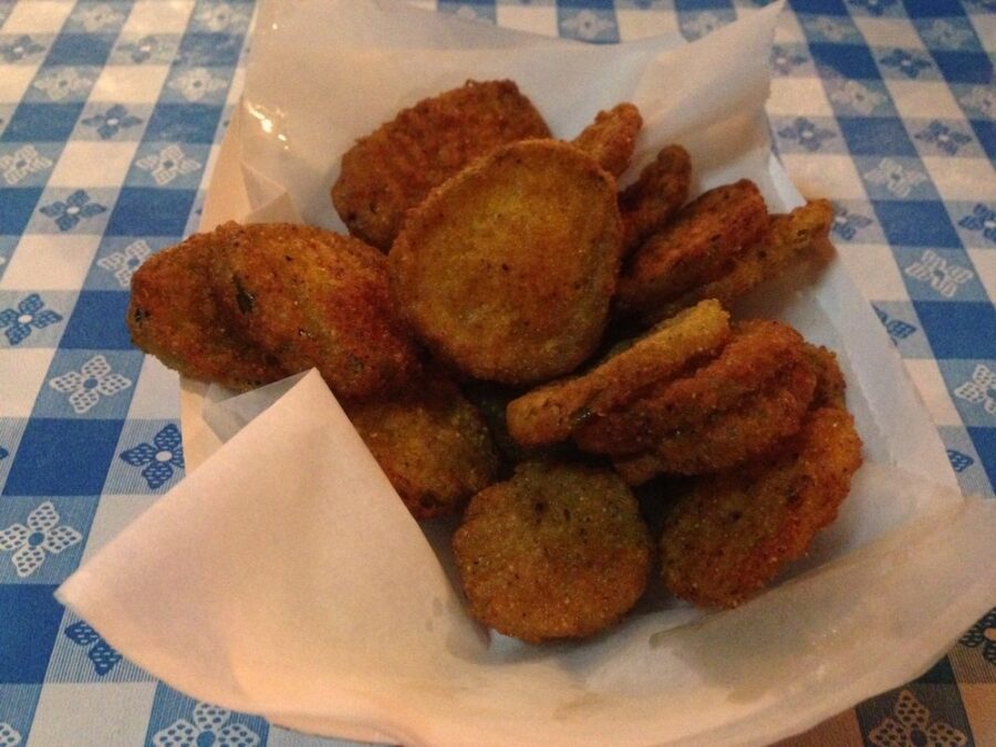 Basket with Fried Pickles