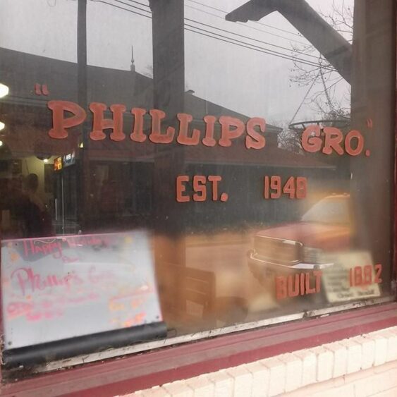 Phillips Grocery Window in Holly Springs, Mississippi