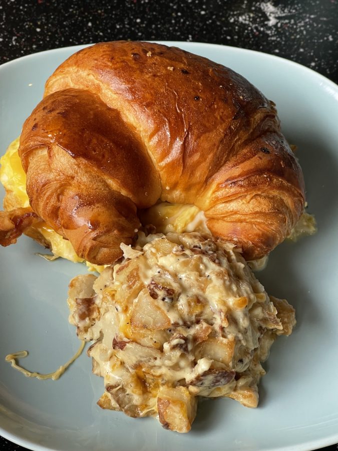 Crackers Southern Dining Croissant Breakfast Sandwich with House Spuds