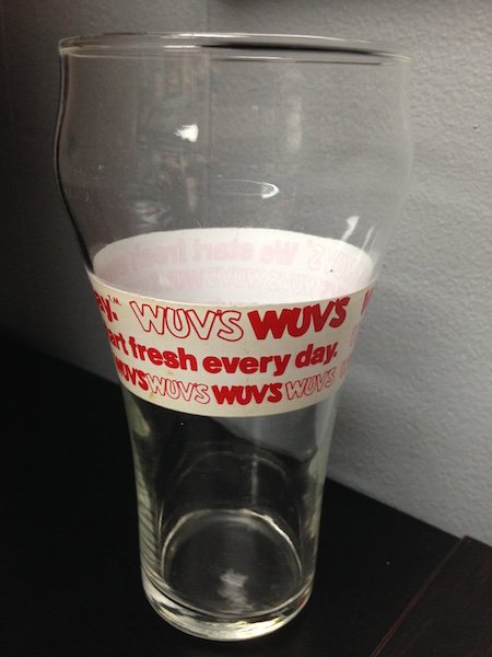 Wuv's Glass that is part of my Burger Museum collection
