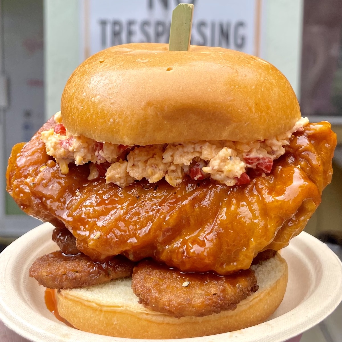 Pimento Cheese Fried Chicken Sandwich from Pin Pan Pollo in Miami, Florida