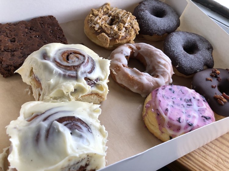 To Go Box of Donuts from Bake Shack in Dania Beach, Florida