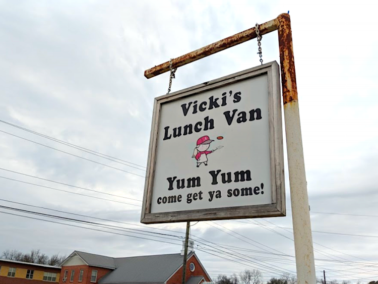 Vicki's Lunch Van Hanging Sign