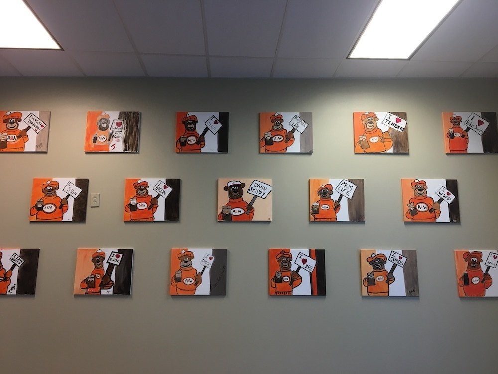 Employee Rooty Paintings at the A&W Headquarters in Lexington, Kentucky