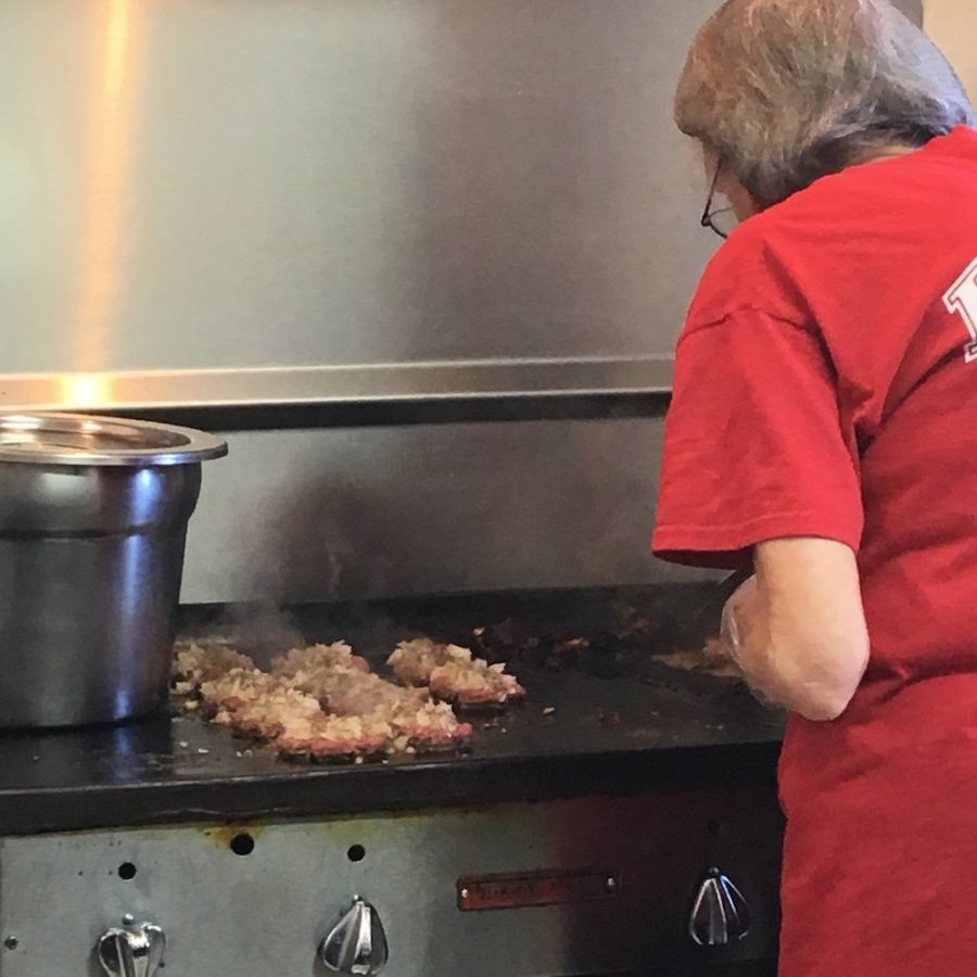 Laha's Red Castle Working The Griddle in Hodgenville, Kentucky