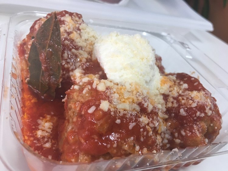 Meatballs with Ricotta from Nic's New York Pizza in North Miami, Florida