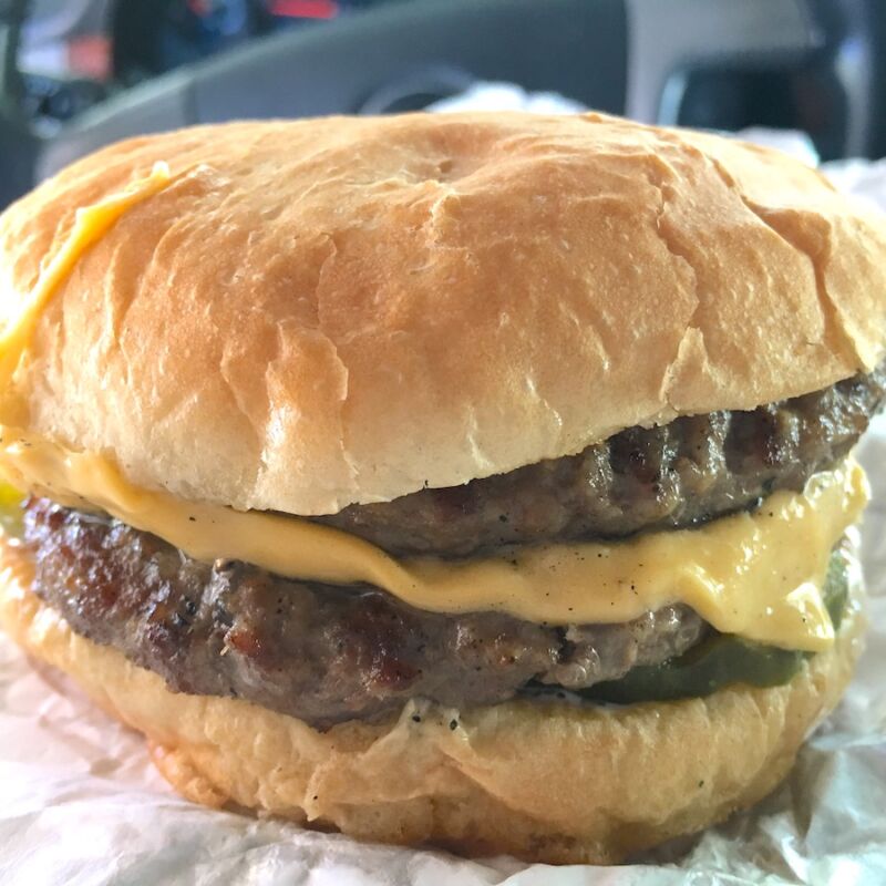 Double Cheeseburger from the Moonlight Drive-In in Titusville, Florida