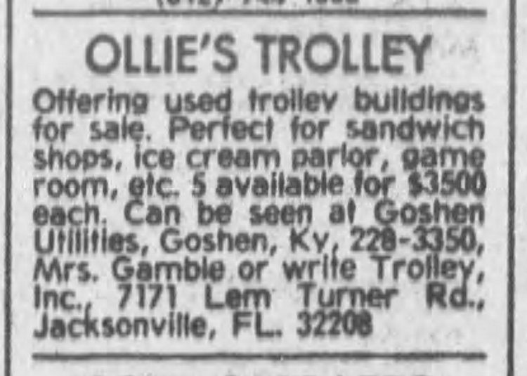 Ollie's Trolley for Sale in 1981