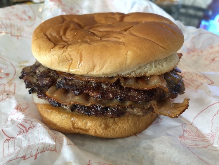 Dog 'n Suds Drive-In Double Bacon Burger