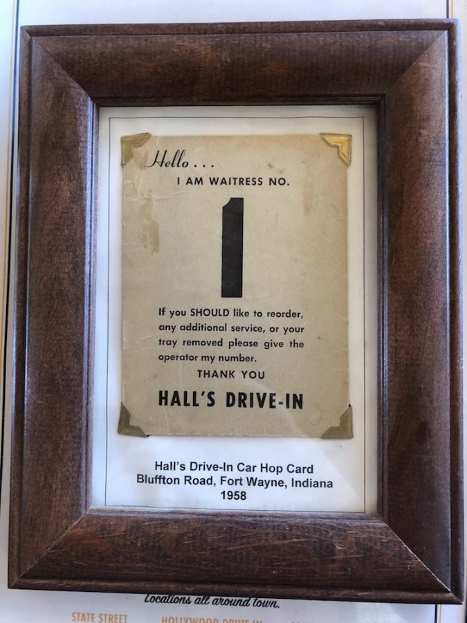 Hall's Original Drive-In Carhop Numbered Card