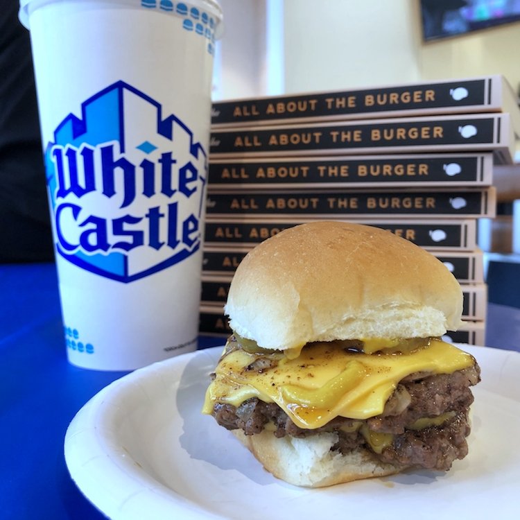 White Castle Double Cheese 1921 Slider with Pickle, Mustard & Onion