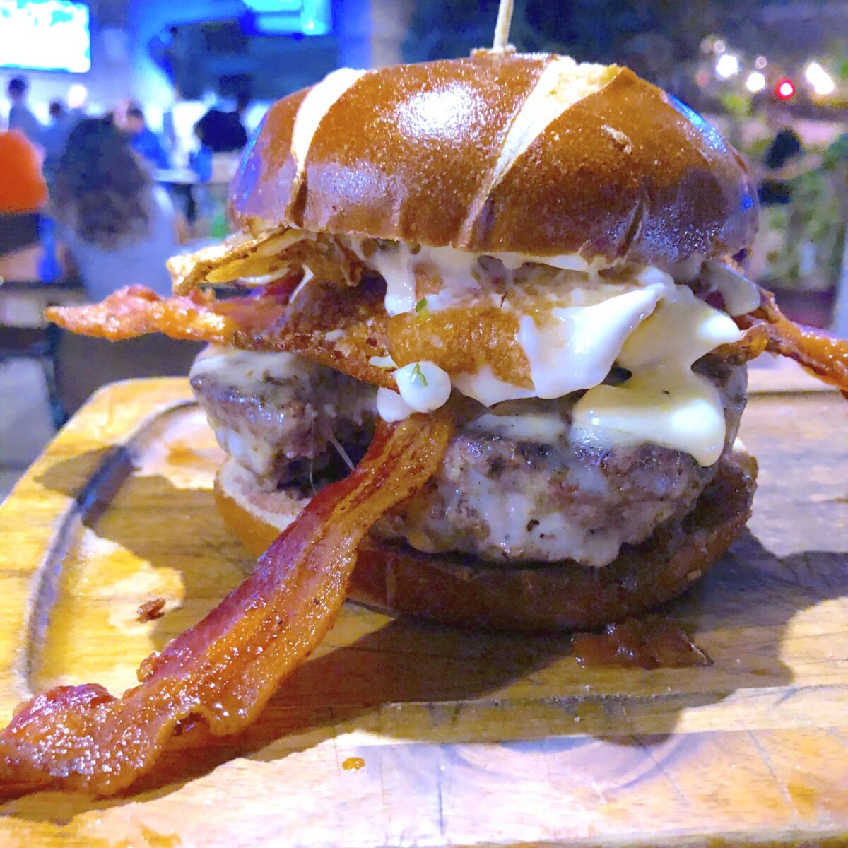 Drunken Monk Burger from TEAK Neighborhood Grill in Orlando, Florida