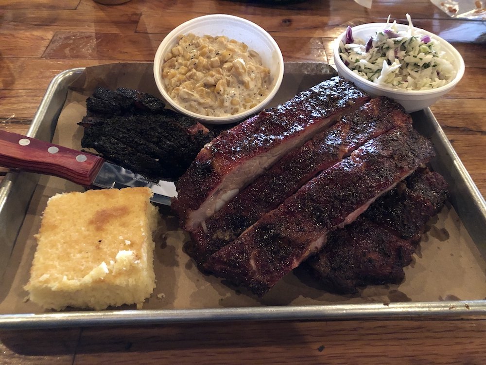 Meat BBQ Meat Plate with Brisket and Pork Ribs