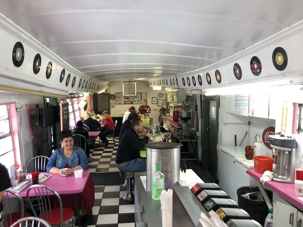 Inside Angel's Dining Car in Palatka, Florida