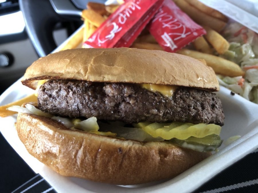 Yellow Jacket Burger from Mike's Drive-In in Bartow, Florida