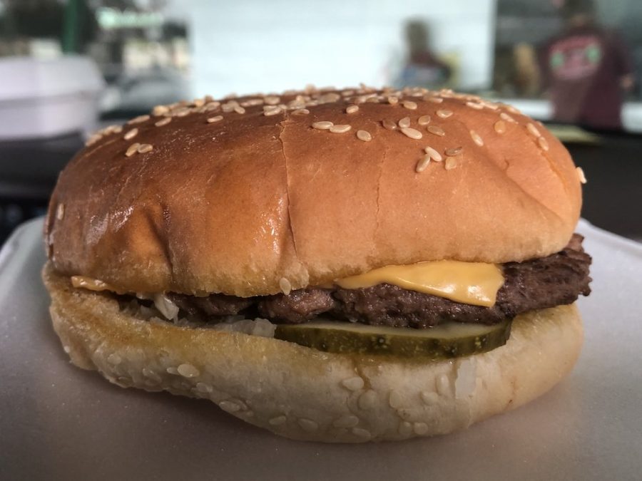 1/4 pound cheeseburger from Pappa's Drive-In at New Smyrna Beach, Florida