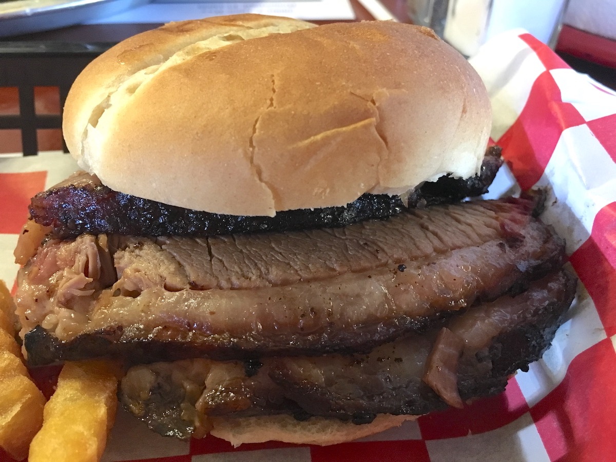 Brisket Sandwich from Shiver's BBQ in Homestead, Florida