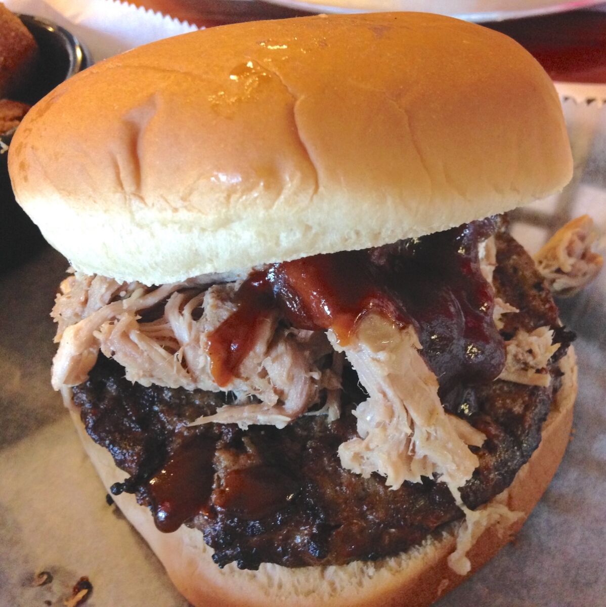Pulled Pork Burger from Shiver's BBQ in Homestead, Florida