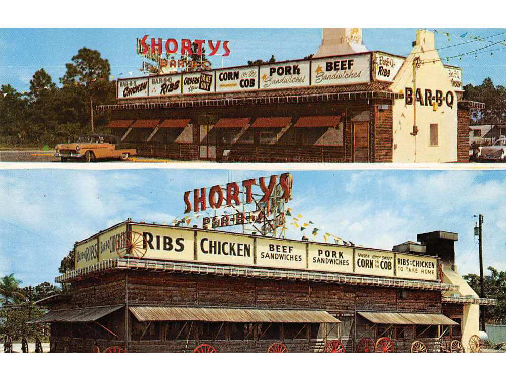 Shorty's Locations Postcard from 1957