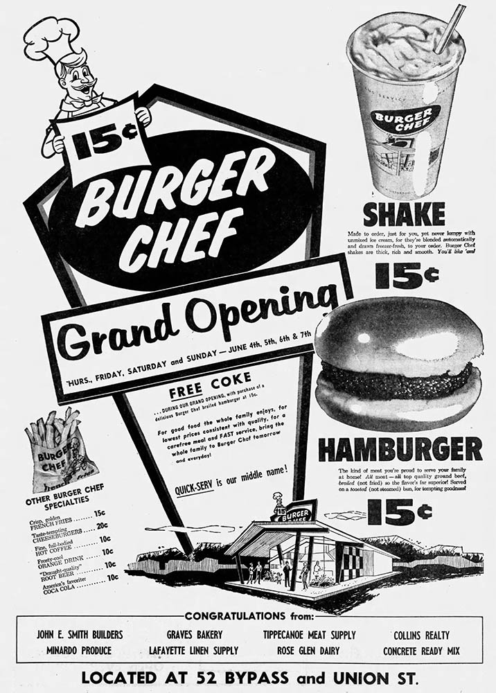 Grand Opening ad in Journal & Courier 6-3-59