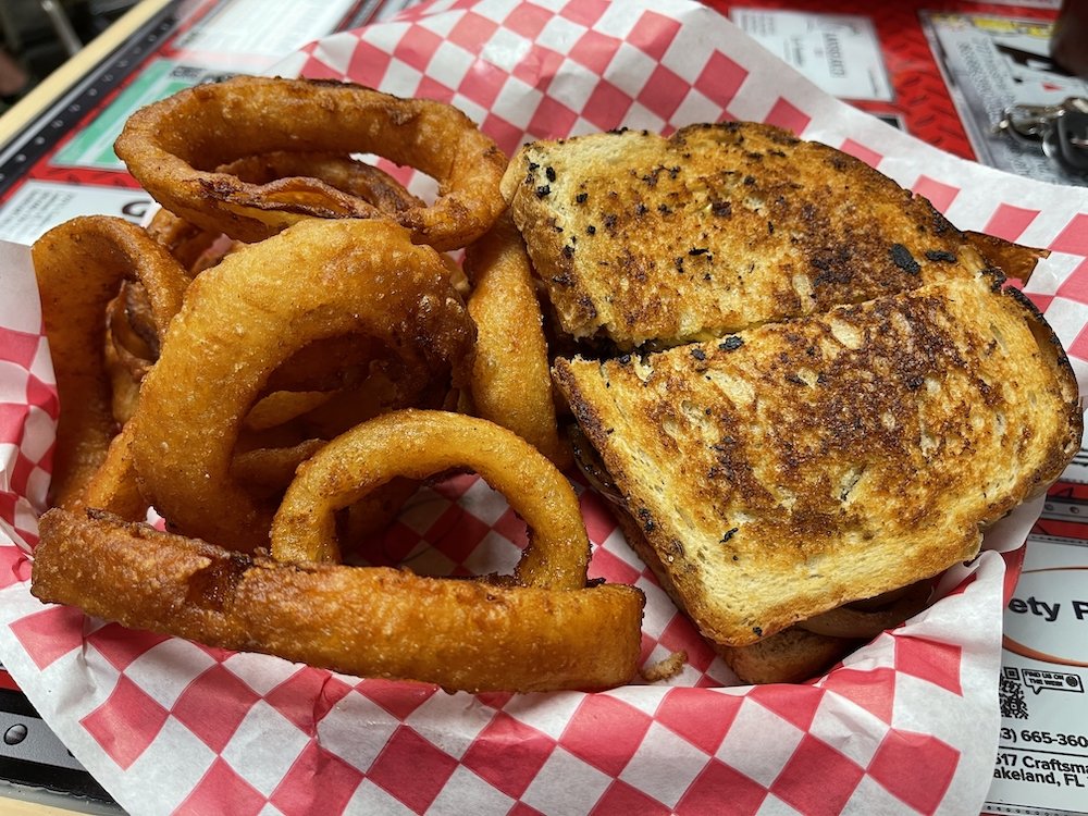 S&L Restaurant Patty Melt with Onion Rings from Eaton Park, Florida