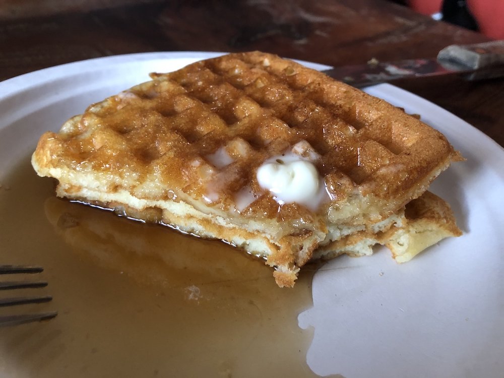 Aretha Frankenstein's Waffles with Syrup